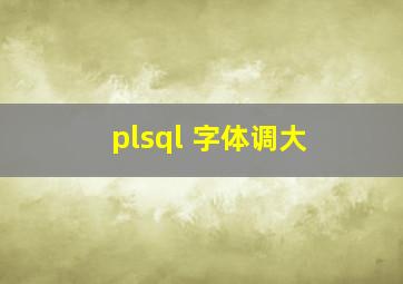 plsql 字体调大